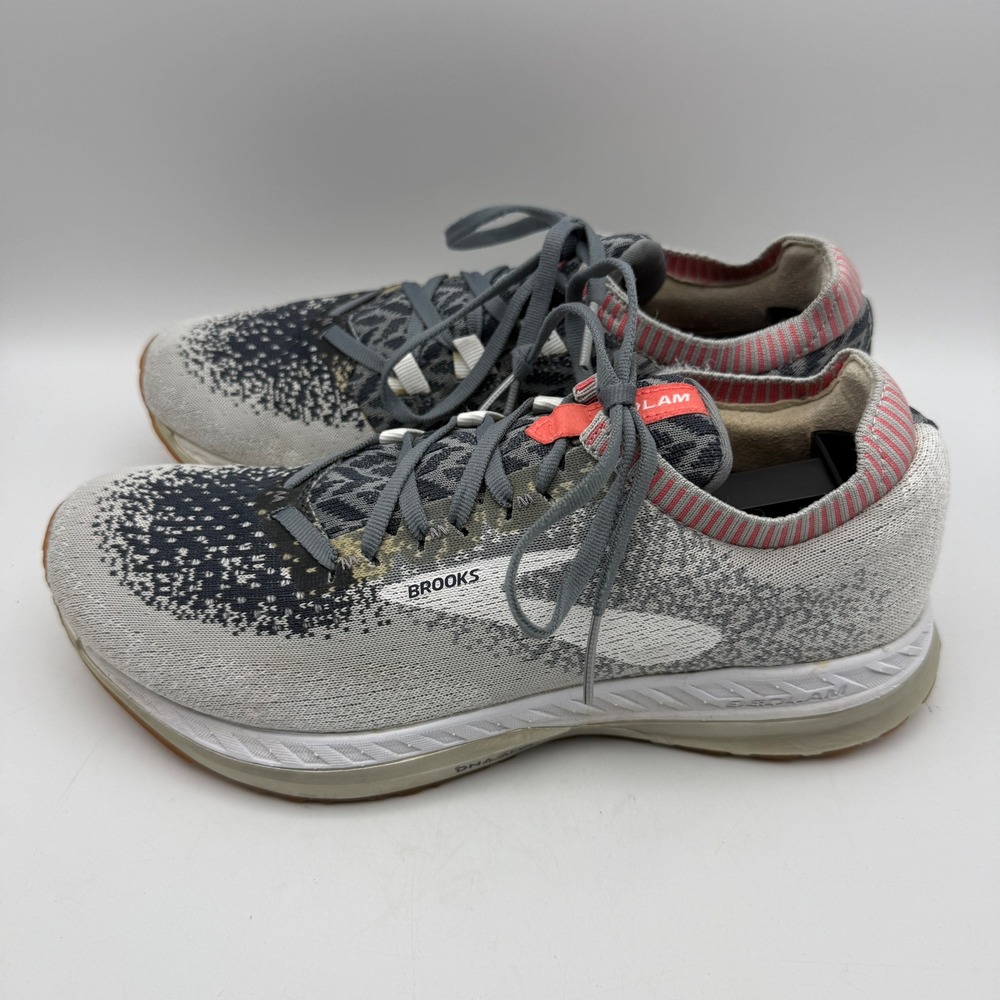 Brooks Bedlam Running Shoes Womens 8.5‎ Grey White Coral GuideRails DNA AMP
